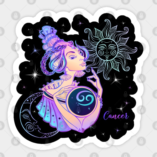 Cancer Astrology Horoscope Zodiac Sign Gift for Women Sticker by xena